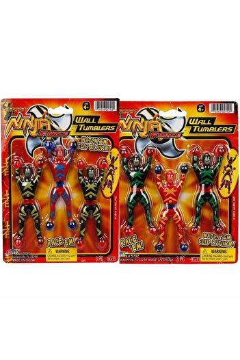 Sunman Jaru Tumbler Ninja Sticking to Glass and Wall Flexible Ninjas Set of 6 10 Cm