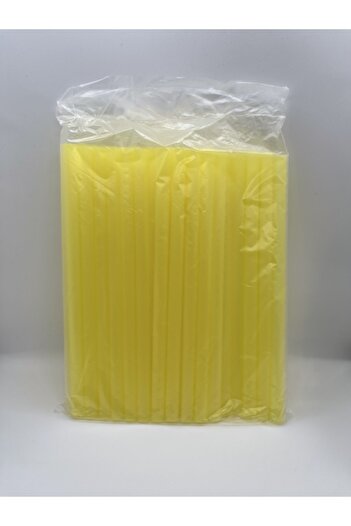 Bursa Pipet Yellow Bubble Tea Frozen Smoothie and Milkshake Compatible Straw Thick Cocktail Straw 50 Pieces