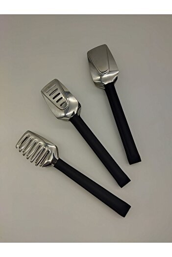 Wessenburg 3 Piece Black Steel Tongs Set