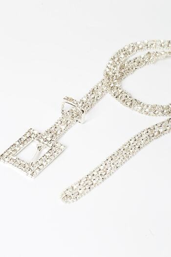 Fiori Silver Stone Women's Belt, Jacket Belt, Dress Belt, Shirt Belt