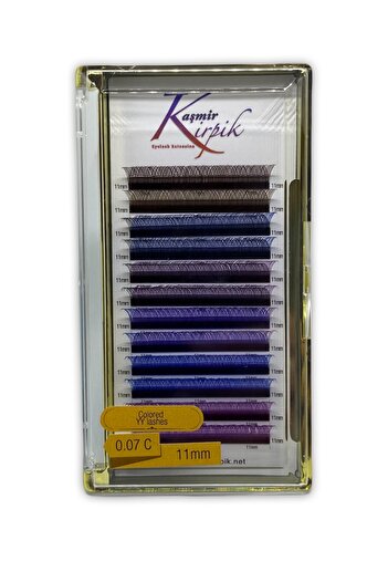 KAŞMİR KİRPİK Kaşmir Y Kirpik Renkli Mix Renk C Kıvrım 0.07 Mm 11 Numara