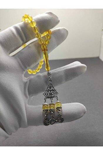 ALTUNTAŞ Damla Kehribar 925 Ayar Gümüş Püskül Kombinli