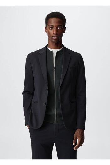MANGO Man Slim Cut Cotton Blazer Jacket