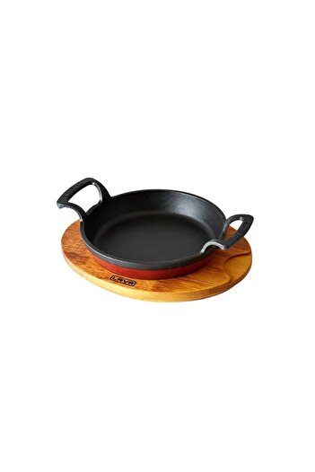Lava 16 cm Round Pan with Wooden Base and Handle