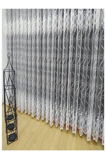 evihtiyaclarim by IOC Νέα σεζόν Honeycomb Top Damask Pattern Εικονικό δάπεδο Κουρτίνα από τούλι που δεν ρίχνεται