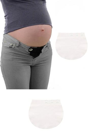 Pimobile Tresbel Maternity Pants Waist Expander-Pants Expander for Women White 1 Piece