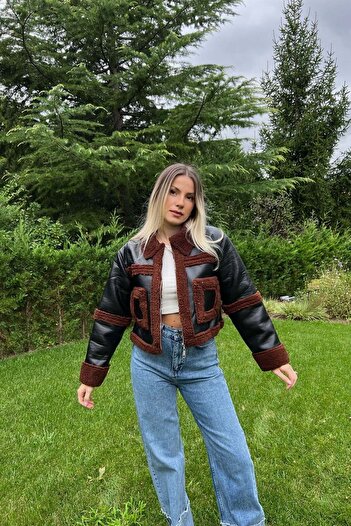 Seda Yalçın Atelier Brown Fur Pocket Leather Women's Jacket
