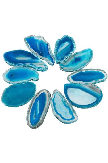 Tesbih Atölyesi Sertifikalı Doğal Mavi Akik Taşı Plaka (5-8 Cm)