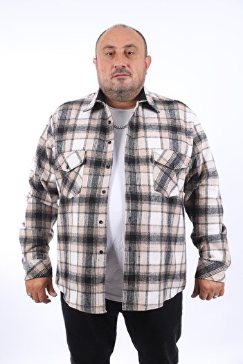 MocGrande Lumberjack Shirt Double Pocket Big Plaid 22216-beige