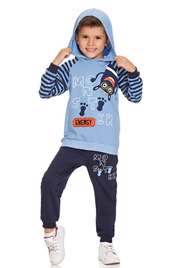Cicitime Monster Printed Hooded Kids Nursery Set