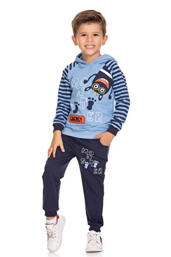 Cicitime Monster Printed Hooded Kids Nursery Set