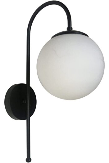 Fer Avize Angel Special Design Black Color Body White Glass Wall Sconce