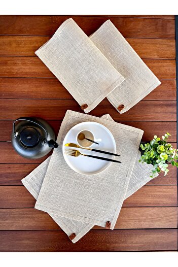 Homever 4 Pieces Rectangular Straw, Jute Placemat Braid Presentation Set - White