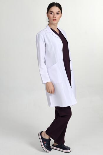 BAŞAK White Shirt Collar Long Doctor Nurse Teacher Apron