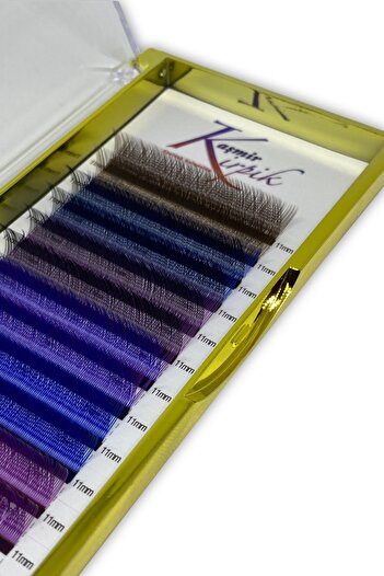 KAŞMİR KİRPİK Kaşmir Y Kirpik Renkli Mix Renk C Kıvrım 0.07 Mm 11 Numara