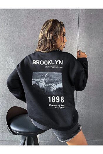 Mad&Calf Γυναικείο φούτερ με στάμπα Brooklyn