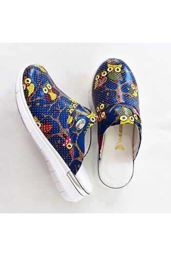 Nur Ortopedi Night Owl Themed Ultra Light Comfort Sole Slippers Sabo