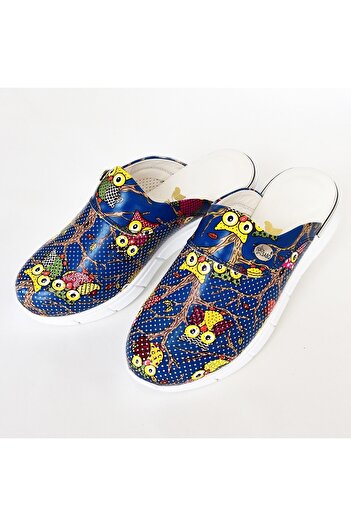 Nur Ortopedi Night Owl Themed Ultra Light Comfort Sole Slippers Sabo