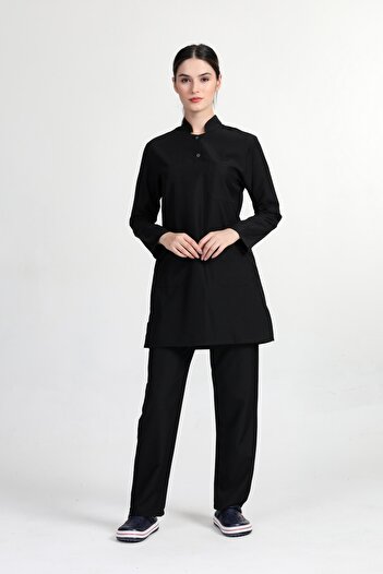 BAŞAK Γυναικεία Μαύρη Λύκρα Βαμβακερή Hijab Doctor Nurse Jersey
