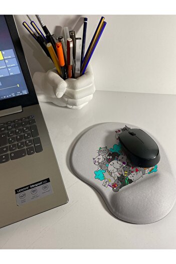 rakkun shop Мишка подложка с котешки мотив и подложка за китката