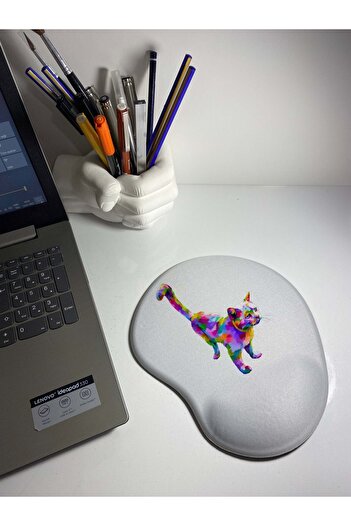 rakkun shop 3D котешка илюстрация с подложка за мишка с подложка за китката