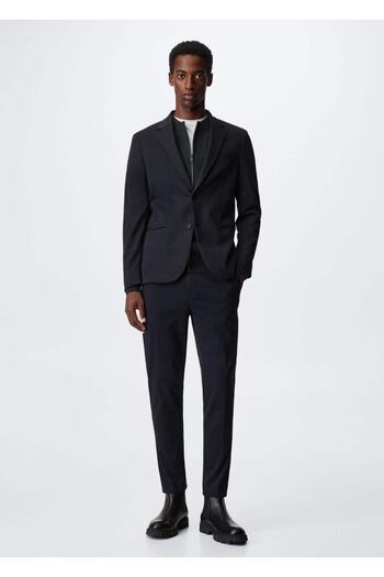 MANGO Man Slim Cut Cotton Blazer Jacket