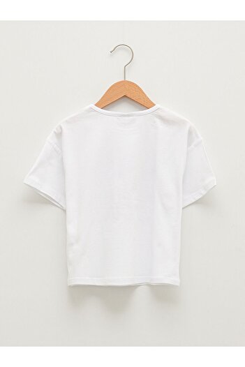 LC Waikiki Βαμβακερό T-Shirt για κορίτσια - Crew Neck, Printed, Κοντό μανίκι
