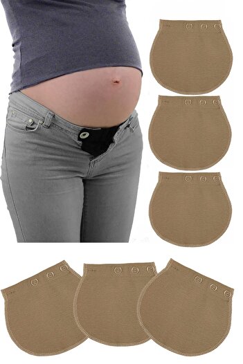 Pimobile Tresbel Maternity Pants Waist Expander-Pants Expander for Women Beige 3 Pieces