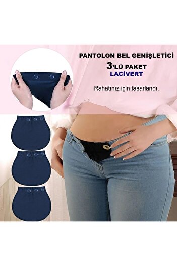 Pimobile Tresbel Maternity Pants Waist Expander-Pants Expander for Women Dark Blue 3 Pieces