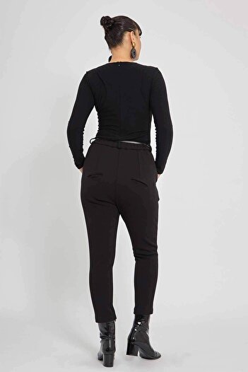 VERDA Leather Belted Pants