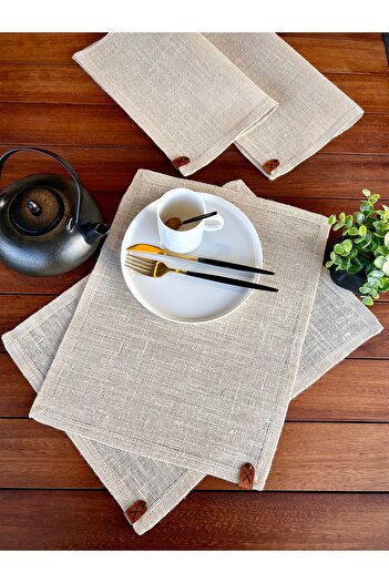 Homever 4 Pieces Rectangular Straw, Jute Placemat Braid Presentation Set - White