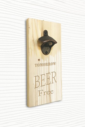 Kuzey Caddesi Duvar Tipi Şişe Açacağı Ahşap Bira Açacağı Tomorrow Beer Free