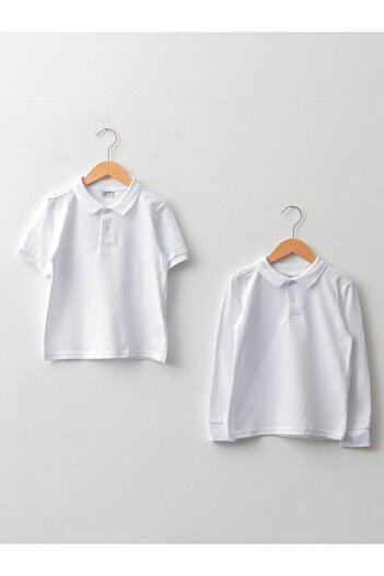 LC Waikiki Polo Neck Basic Αγόρια Μπλουζάκια 2 τεμαχίων