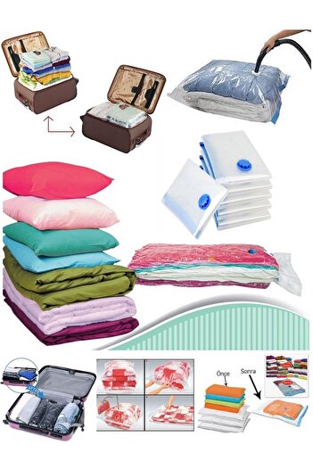 ÜLBAG Vacuum Storage Bag Bag Set of 4 (2 Pieces 60x80-2pcs 55x90) Suitable for Travel Suitcases
