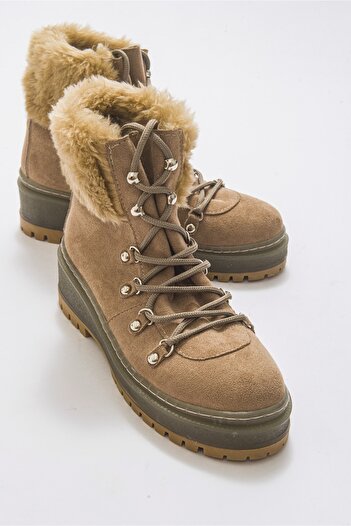 LuviShoes Γυναικείες μπότες 4010 Beige Suede