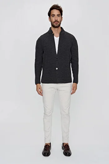 CHUBA Men's Regular Fit Thessaloniki Knitwear Cardigan Anthracite 23w208