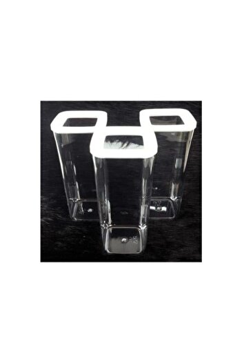 VİP AHMET Vacuum Crystal Mica Storage Container 3 Pieces 1700 Ml