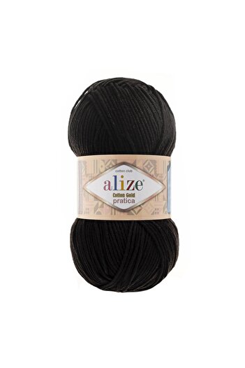 Alize Cotton Gold Pratica 60 Siyah Rengi Pamuklu El Örgü Ipi - 1 Adet