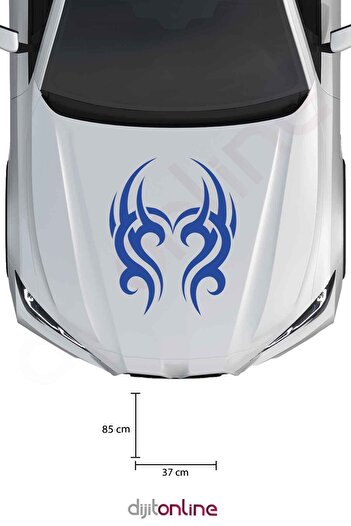 Dijitonline Autocolant Tribal Banda Capot Autocolant Auto 90x72 Cm