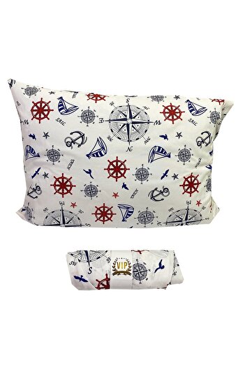 Vip Home Concept Market Ürünleri Single Fitted Sheet and 1 Pillow Case 100x200 Cm Marine