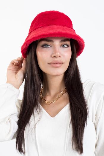 LadyColor Rabbit Feather Plush Bucket Bucket Fashion Women's Winter Hat