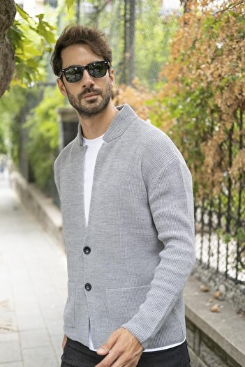 CHUBA Ανδρική κανονική εφαρμογή Θεσσαλονίκη Πλεκτά Ζακέτα Γκρι 23w208