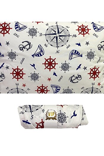 Vip Home Concept Vip Ranforce Single Elastic Sheet - 100x200 Cm Marine