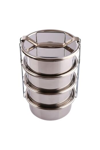 Jet's Home Sefer Bowl 4-Piece Food Carrying Container Stainless Steel No 2 / 14*7 Cm / 1 Lt