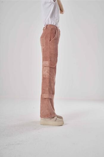 Mizalle Corduroy Dusty Rose Velvet Trousers