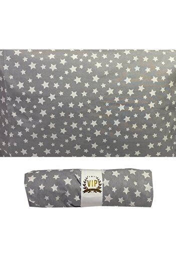 Vip Home Concept Single Fitted Bed Sheet Ranforce Vip Bed Sheet 100x200 Cm Gray Star