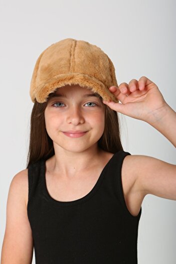 BALIENTE Soft Textured Camel Plush Girls' Cap Hat