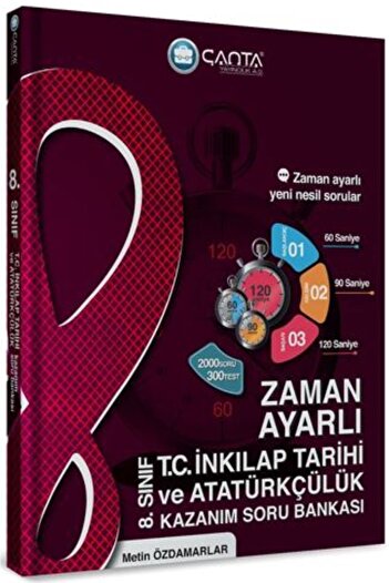 Çanta Yayıncılık 8 Sınıf Matematik+fen Bilgisi+t.c Inkılap Tarihi Zaman Ayarlı Kazanım Soru Bankası (3 Kitap)