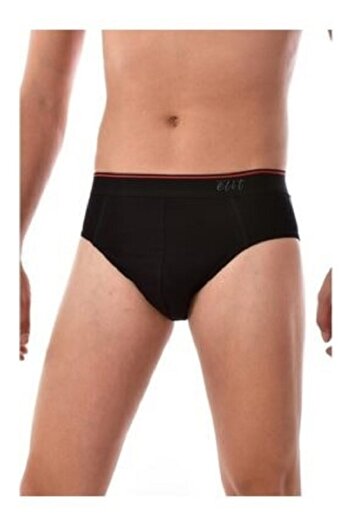 Tutku Elit 3 Pieces Elit 1351 Lycra Belted Elasthan Men's Slip Black