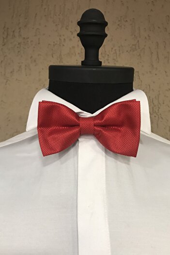 Quesste Accessory Red Men's Bow Tie - Dobby Design
